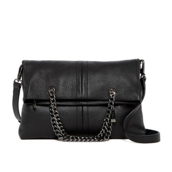 Sorial Handbags - NWT Sorial Helena Foldover Black Leather Clutch